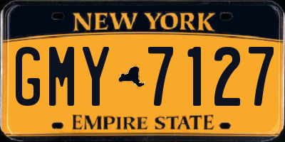 NY license plate GMY7127