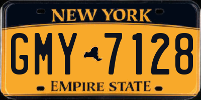 NY license plate GMY7128