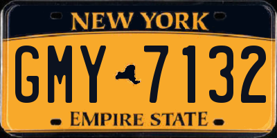 NY license plate GMY7132