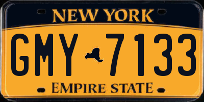 NY license plate GMY7133