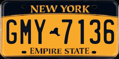NY license plate GMY7136