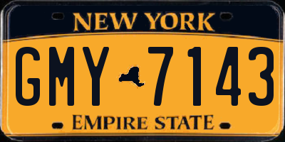 NY license plate GMY7143