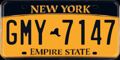NY license plate GMY7147