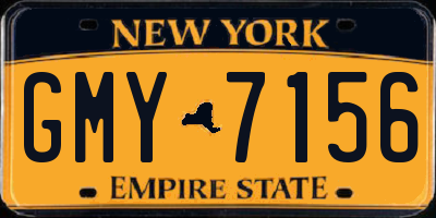 NY license plate GMY7156