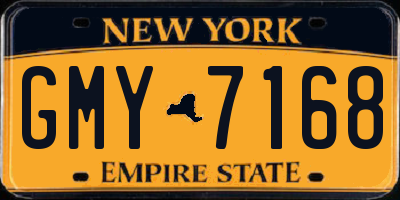 NY license plate GMY7168