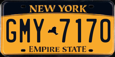 NY license plate GMY7170