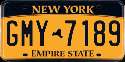 NY license plate GMY7189