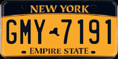 NY license plate GMY7191