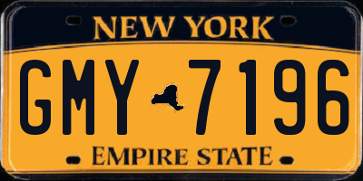 NY license plate GMY7196