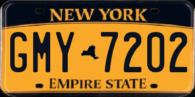 NY license plate GMY7202