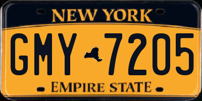 NY license plate GMY7205