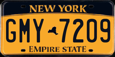 NY license plate GMY7209