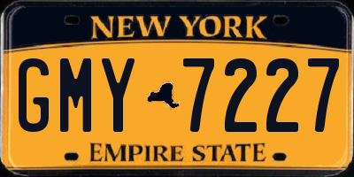NY license plate GMY7227