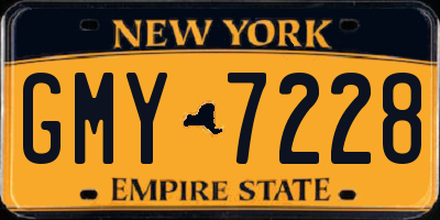 NY license plate GMY7228