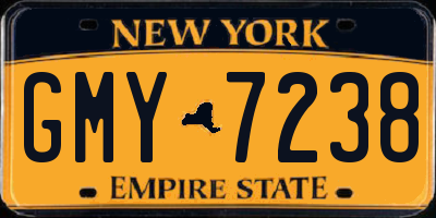 NY license plate GMY7238