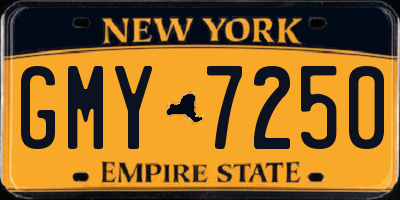 NY license plate GMY7250