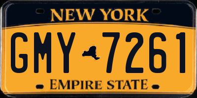 NY license plate GMY7261
