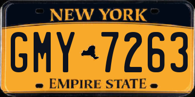 NY license plate GMY7263