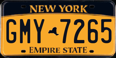 NY license plate GMY7265