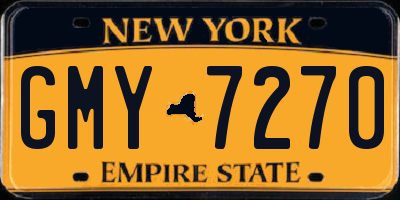 NY license plate GMY7270