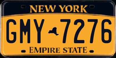 NY license plate GMY7276