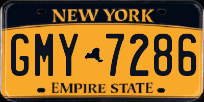 NY license plate GMY7286