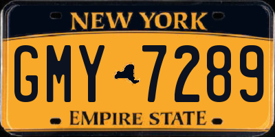 NY license plate GMY7289