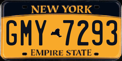 NY license plate GMY7293