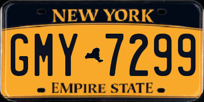 NY license plate GMY7299