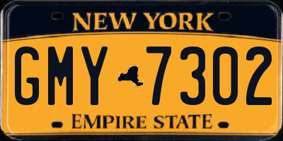 NY license plate GMY7302