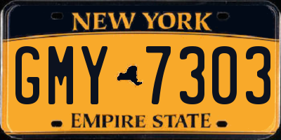 NY license plate GMY7303