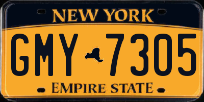 NY license plate GMY7305