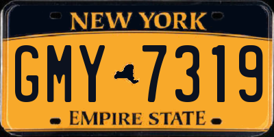 NY license plate GMY7319