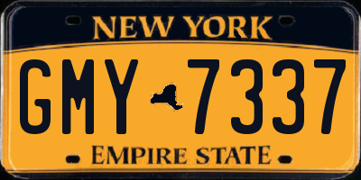 NY license plate GMY7337