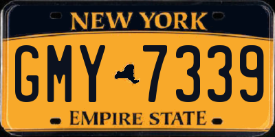NY license plate GMY7339