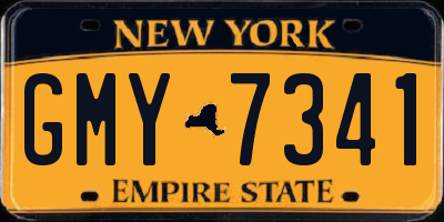 NY license plate GMY7341