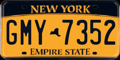 NY license plate GMY7352