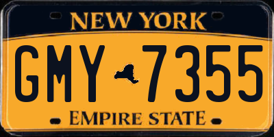 NY license plate GMY7355
