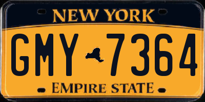 NY license plate GMY7364