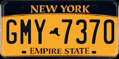 NY license plate GMY7370