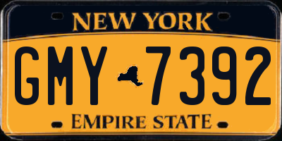 NY license plate GMY7392