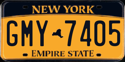 NY license plate GMY7405