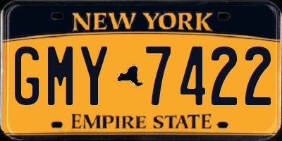 NY license plate GMY7422
