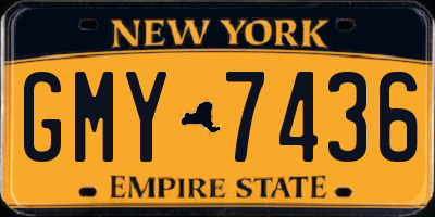 NY license plate GMY7436
