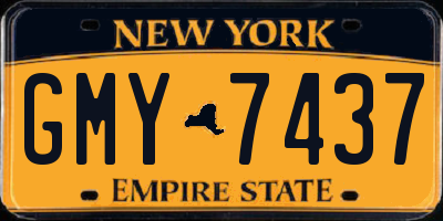 NY license plate GMY7437
