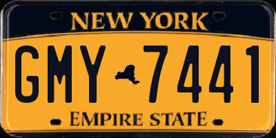 NY license plate GMY7441