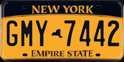NY license plate GMY7442