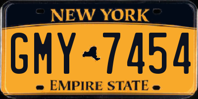 NY license plate GMY7454