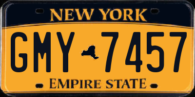 NY license plate GMY7457