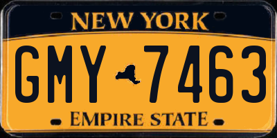 NY license plate GMY7463